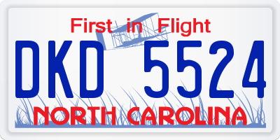 NC license plate DKD5524