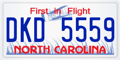 NC license plate DKD5559