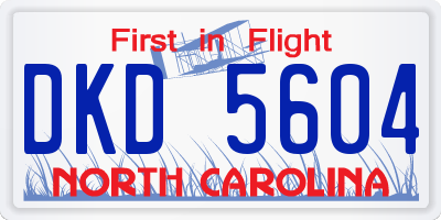 NC license plate DKD5604