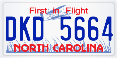 NC license plate DKD5664