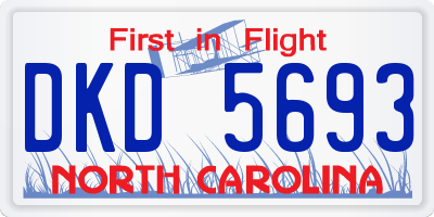 NC license plate DKD5693