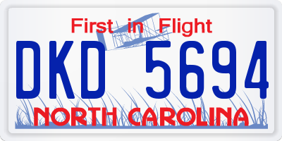 NC license plate DKD5694