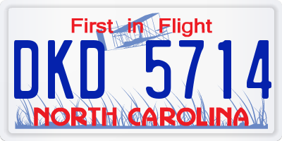 NC license plate DKD5714