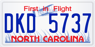 NC license plate DKD5737