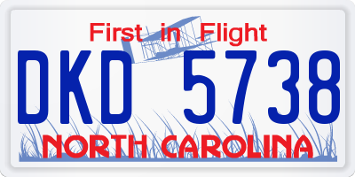 NC license plate DKD5738