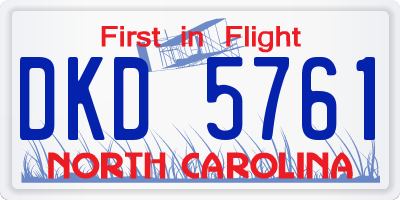 NC license plate DKD5761