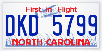 NC license plate DKD5799