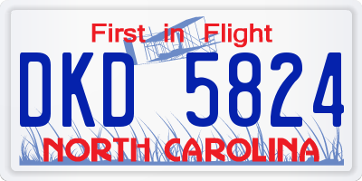 NC license plate DKD5824