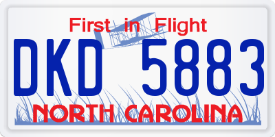 NC license plate DKD5883