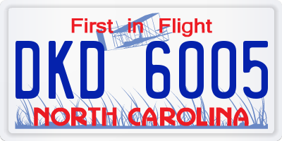 NC license plate DKD6005