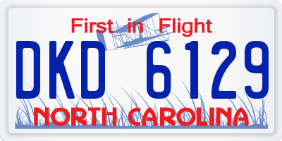 NC license plate DKD6129