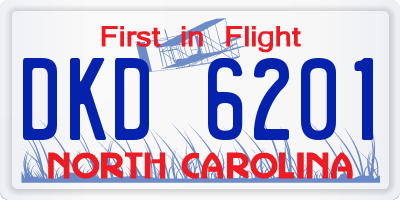 NC license plate DKD6201