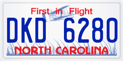 NC license plate DKD6280