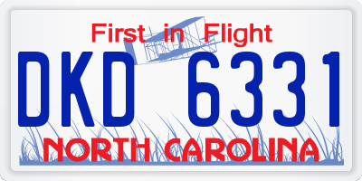 NC license plate DKD6331