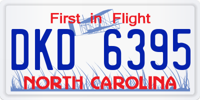 NC license plate DKD6395