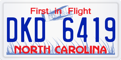 NC license plate DKD6419