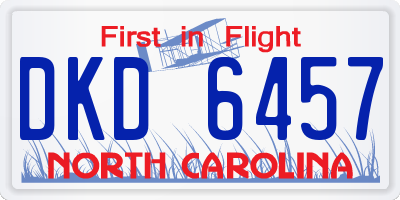 NC license plate DKD6457