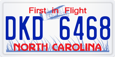 NC license plate DKD6468