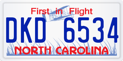 NC license plate DKD6534