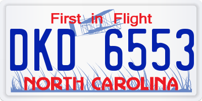 NC license plate DKD6553