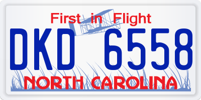 NC license plate DKD6558