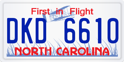 NC license plate DKD6610