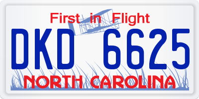 NC license plate DKD6625