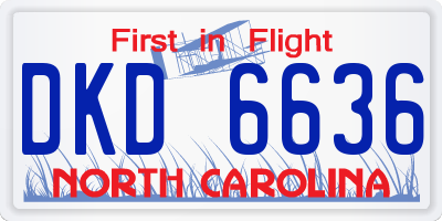 NC license plate DKD6636