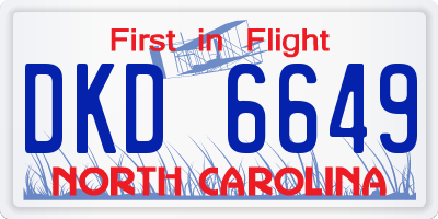 NC license plate DKD6649