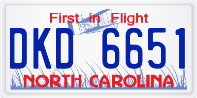 NC license plate DKD6651