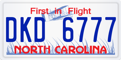 NC license plate DKD6777