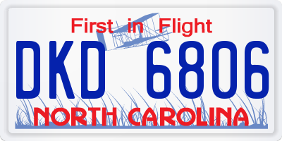 NC license plate DKD6806