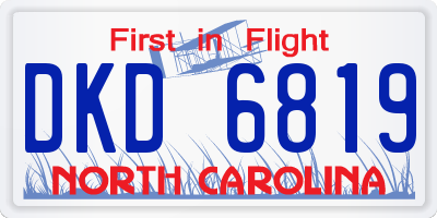 NC license plate DKD6819