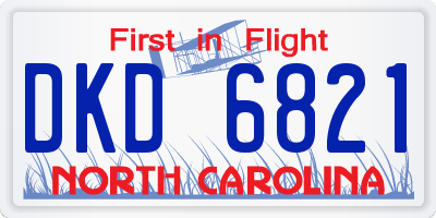 NC license plate DKD6821