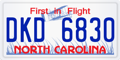 NC license plate DKD6830
