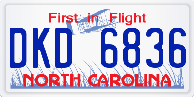 NC license plate DKD6836