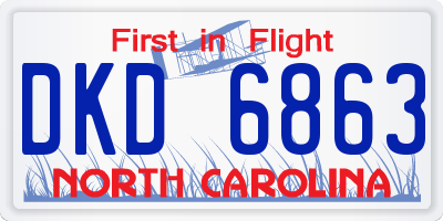 NC license plate DKD6863