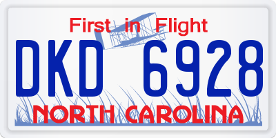 NC license plate DKD6928