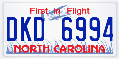 NC license plate DKD6994
