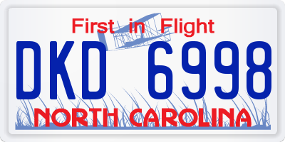 NC license plate DKD6998