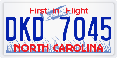 NC license plate DKD7045