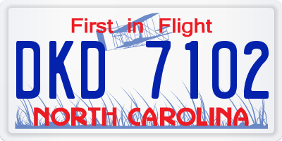 NC license plate DKD7102