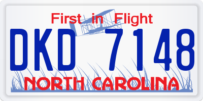 NC license plate DKD7148
