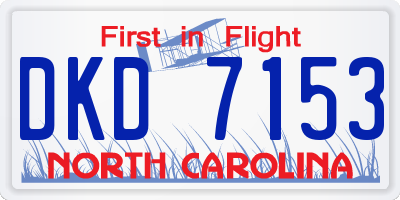 NC license plate DKD7153