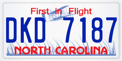 NC license plate DKD7187