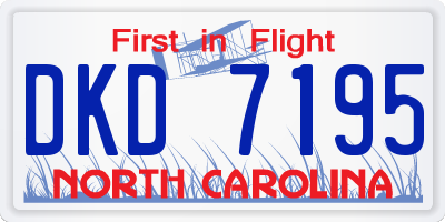 NC license plate DKD7195