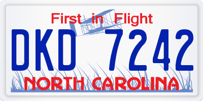 NC license plate DKD7242