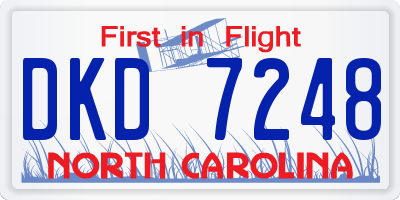 NC license plate DKD7248