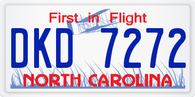 NC license plate DKD7272
