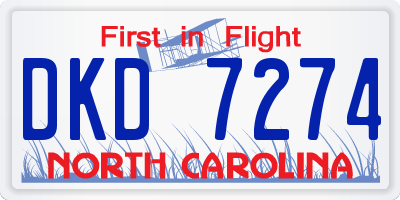 NC license plate DKD7274